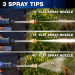 Ontel Turbo Jet HydroX5 Pro Portable Cordless Pressure Washer (21V 3000mAh Battery), 6-in-1 Nozzle, Dual Water Source, 16ft Detachable Hose