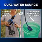 Ontel Turbo Jet HydroX5 Pro Portable Cordless Pressure Washer (21V 3000mAh Battery), 6-in-1 Nozzle, Dual Water Source, 16ft Detachable Hose