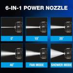 Ontel Turbo Jet HydroX5 Pro Portable Cordless Pressure Washer (21V 3000mAh Battery), 6-in-1 Nozzle, Dual Water Source, 16ft Detachable Hose