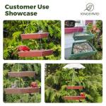 Kingsyard 2 Tier Large Platform Bird Feeders for Outdoors Hanging, 5 lbs Capacity Recycled Plastic Flat Mealworm Bird Feeder Tray, Garden Decoration Attracting Cardinal Blue Jay, Green