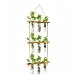 XXXFLOWER Wall Hanging Propagation Station with Wooden Stand Glass Test Tubes Tiered Planters Wall Terrarium for Home Office Plant Hanger Flower Vases Wall Decor Hydroponic Cuttings (9 Tube Vases)