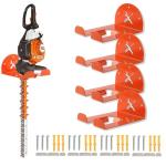 Upgraded Trimmer Rack Wall Mount - 8" Heavy Duty Weed Eater Hanger for Garage Wall Bracket, Garden Power Tool Holder Organizer Hooks for Grass Trimmer, Hedge Trimmer, Leaf Blower and Chainsaw, 4 Pack