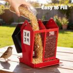 Veehoo Bird Feeders for Outdoors Hanging, 2 in 1 Wild Cardinal Finch Feeder for Thistle Mixed Seeds, Dual Decorative Metal Bird Feeder Weather Resistant for Balcony Garden Outside