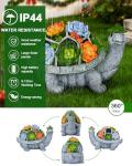 11.1 Inch Large Solar Garden Decor Turtle Statues Lights, Outdoor Figurine Decorations Ornament Lamps for Outside Yard, Lawn, Patio, Porch, Balcony, Unique Birthday Gifts for Mom women Grandma(Gray)