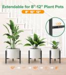AZADESJET Plant Stand Indoor Adjustable, Metal Modern Indoor Plant Stand, Heavy Duty Plant Stands Outdoor Corner, Stable Plant Holder, Fits 8 to 12 Inches Pots, Black, 1 Pack, Pot & Plant Not Included