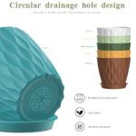 SQKH 4 Inch Plant Pots, 6 Pack Indoor Flower Pots, Planters with Drainage Holes and Trays for Orchids, Violets, Succulents, Herbs, and Other Plants,Corolful