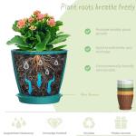 SQKH 4 Inch Plant Pots, 6 Pack Indoor Flower Pots, Planters with Drainage Holes and Trays for Orchids, Violets, Succulents, Herbs, and Other Plants,Corolful