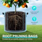 Land Guard 4-Pack Fabric Grow Bags 15 Gallon, Thickened Nonwoven Garden Pots, Growing Bags with Handles, Black