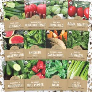 Organic Summer Seeds Variety Pack - 12 Individual Packs - 2026 Season - Basil, Tomatoes, Cucumber, Watermelon and More! for Indoor & Outdoor Planting (Non-GMO, Certified Organic)