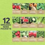 Organic Summer Seeds Variety Pack - 12 Individual Packs - 2026 Season - Basil, Tomatoes, Cucumber, Watermelon and More! for Indoor & Outdoor Planting (Non-GMO, Certified Organic)