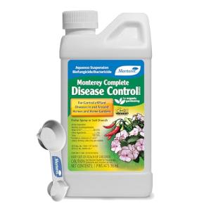 Monterey Complete Disease Control Bundled with Measuring Spoon - Fungicide & Bactericide for Control of Garden & Lawn Diseases - 1 Pint