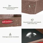 Kingsyard 2 Tier Large Platform Bird Feeders for Outdoors Hanging, 5 lbs Capacity Recycled Plastic Flat Mealworm Bird Feeder Tray, Garden Decoration Attracting Cardinal Blue Jay, Brown