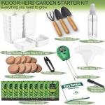 Indoor Herb Garden Kit – 10 Non-GMO Herb Seeds with Soil, Pots & Moisture Meter – Easy Windowsill Gardening Starter Set – Unique Gift for Gardeners, Home Chefs & Families