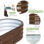 Galvanized Oval Raised Garden Bed Planter Box