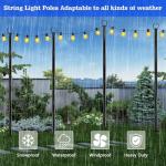 4 Pack String Light Poles,10 Ft Metal Poles with Fork for Outdoor String Lights,Outdoor Light Poles with Fork,Poles/Post/Stand for Outside,Patio,Deck,Backyard,Garden Wedding,Party