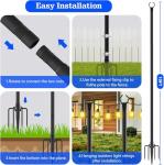 4 Pack String Light Poles,10 Ft Metal Poles with Fork for Outdoor String Lights,Outdoor Light Poles with Fork,Poles/Post/Stand for Outside,Patio,Deck,Backyard,Garden Wedding,Party