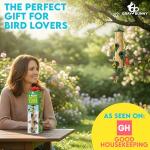 Gray Bunny Metal Bird Feeders for Outdoors Hanging, 6-Port Metal Bird Feeder Tube, Durable, Chew-Proof and Rust-Proof, 16 Inches