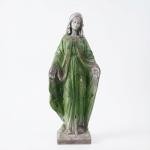 JXNCJXZG Virgin Mary Statue, 31.1'' H Outdoor Statue Garden Decor Mother Mary Statue for Patio Yard Home Hallway Entryway Magnesium Oxide Stone Large Outdoor/Indoor Decor Sculptures Gray Green