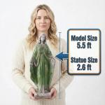 JXNCJXZG Virgin Mary Statue, 31.1'' H Outdoor Statue Garden Decor Mother Mary Statue for Patio Yard Home Hallway Entryway Magnesium Oxide Stone Large Outdoor/Indoor Decor Sculptures Gray Green