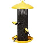 Kingsyard Finch Feeders for Outdoors Hanging, Metal Mesh Tube Bird Feeder for Nyjer/Thistle Seed, 2.5 lbs Large Capacity (Yellow)