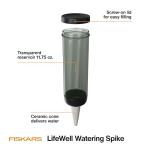 Fiskars LifeWell Watering Spike for Indoor Plants – Self-Watering Device with Transparent Reservoir, Porous Ceramic Cone, UV-Resistant & Recycled Plastic, 11.75 oz