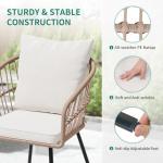 3-Piece Outdoor Wicker Patio Conversation Set