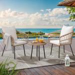3-Piece Outdoor Wicker Patio Conversation Set