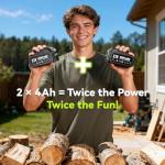 Electric Pole Saws for Tree Trimming, 8" & 6" Mini Chainsaw Cordless with Extension Pole & 2x4.0Ah Battery, 20V Brushless Pole Saw Battery Powered, 16 Ft Reach, Tree Trimmer Limb Branch Cutter Pruner