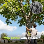 Electric Pole Saws for Tree Trimming, 8" & 6" Mini Chainsaw Cordless with Extension Pole & 2x4.0Ah Battery, 20V Brushless Pole Saw Battery Powered, 16 Ft Reach, Tree Trimmer Limb Branch Cutter Pruner