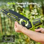 Electric Pole Saws for Tree Trimming, 8" & 6" Mini Chainsaw Cordless with Extension Pole & 2x4.0Ah Battery, 20V Brushless Pole Saw Battery Powered, 16 Ft Reach, Tree Trimmer Limb Branch Cutter Pruner