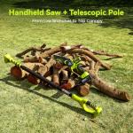 Electric Pole Saws for Tree Trimming, 8" & 6" Mini Chainsaw Cordless with Extension Pole & 2x4.0Ah Battery, 20V Brushless Pole Saw Battery Powered, 16 Ft Reach, Tree Trimmer Limb Branch Cutter Pruner