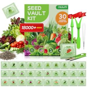 Fruivity 30 Heirloom Seeds Variety Pack - 18,500+ Non-GMO Seeds for Planting Vegetables, Home Garden Seeds for Hydroponic, Indoor and Outdoor, Christmas Unique Gift for Mother, Women, Mom, Friend, Her