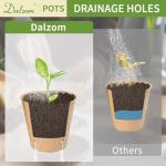 Dalzom® 60Pcs 3.1” Peat Pots with 60Pcs Plant Labels, Biodegradable Pots for Seedlings with Drainage Holes, Garden Plant Nursery Pots Seed Starting Trays