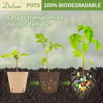 Dalzom® 60Pcs 3.1” Peat Pots with 60Pcs Plant Labels, Biodegradable Pots for Seedlings with Drainage Holes, Garden Plant Nursery Pots Seed Starting Trays