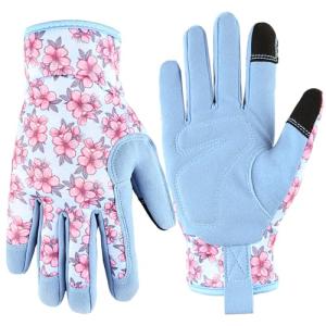 PLAYWO Gardening Gloves for Women Cute Garden Gloves Breathable Women's Work Gloves for Pruning Weeding Planting potting Gardening Gifts, Medium