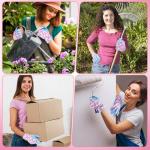 PLAYWO Gardening Gloves for Women Cute Garden Gloves Breathable Women's Work Gloves for Pruning Weeding Planting potting Gardening Gifts, Medium