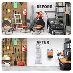 TORACK Garage Hooks Tool Organizer, 4 Pack Heavy Duty Steel 12" Wave Hooks, Wall Mount Garage Storage Utility Hook for Car Tires, Ladder, Chairs, Power Tools, Garden Tools