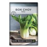 Sow Right Seeds - Baby Bok Choy Seed for Planting - Pak Choi or Chinese Cabbage - Non-GMO Heirloom Variety to Plant Asian Greens in Your Home Vegetable Garden - Grow Great Stir-Fries