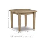 Signature Design by Ashley Gerianne Outdoor Square End Table with Slatting Styling and 5-Step Finishing Process, Eucalyptus Wood Frame, 22" High, Grayish Brown