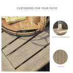 Signature Design by Ashley Gerianne Outdoor Square End Table with Slatting Styling and 5-Step Finishing Process, Eucalyptus Wood Frame, 22" High, Grayish Brown