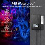 SUNVIE 12 Pack RGBW Color Changing Landscape Lights with 300W Low Voltage Landscape Transformer 12-24V LED Landscape Lighting Kit Waterproof Multicolor Spotlights for Christmas House Yard Tree Garden