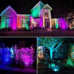 SUNVIE 12 Pack RGBW Color Changing Landscape Lights with 300W Low Voltage Landscape Transformer 12-24V LED Landscape Lighting Kit Waterproof Multicolor Spotlights for Christmas House Yard Tree Garden