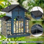 ScinDa 5LB Church Metal Hanging Bird Feeder for Outdoors, Weatherproof Suet Feeders for Outside Hanging, Large Bird Feeders Great for Attracting Finch, Woodpecker and More Wild Birds-White