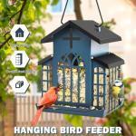 ScinDa 5LB Church Metal Hanging Bird Feeder for Outdoors, Weatherproof Suet Feeders for Outside Hanging, Large Bird Feeders Great for Attracting Finch, Woodpecker and More Wild Birds-White