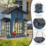 ScinDa 5LB Church Metal Hanging Bird Feeder for Outdoors, Weatherproof Suet Feeders for Outside Hanging, Large Bird Feeders Great for Attracting Finch, Woodpecker and More Wild Birds-White