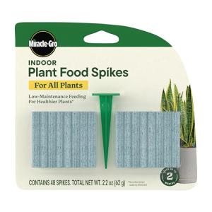 Miracle-Gro Indoor Plant Food Spikes for All Plants, Fertilizer Spikes for Houseplants, Flowers, Vegetables, and Herbs, 48 Spikes
