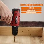 108 Piece Power Tool Combo Kits with 16.8V Cordless Drill, Household Tools Set with DIY Hand Tool Kits for Professional Garden Office Home Repair Maintain-Black/Red