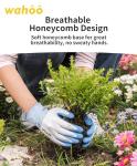 wahoo Gardening Gloves for Women, Garden Gloves with Latex Palm Coated, Breathable B.COMB AIR Technique, Pureed Pumpkin & Azure Blue, Small, 2 Pairs