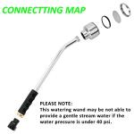 STYDDI 18-inch Soft Rain Watering Wand with Shut Off Valve, Lightweight and Durable Metal Gentle Watering Wand Perfect for Hanging Baskets, Planters, Garden, Shrubs and Seedbed