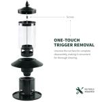 Squirrel Proof Bird Feeder - 360° Feeding Perch Tray for Outdoor Hanging Wild Bird Seeds, Dark Green.